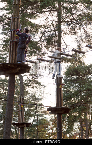 Ape im freien Kurs - Wendover Woods - Buckinghamshire zu gehen. Stockfoto