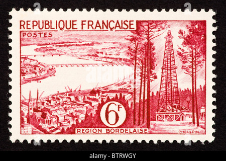 Briefmarke aus Frankreich, die Szenen aus der Bordelaise-Region. Stockfoto
