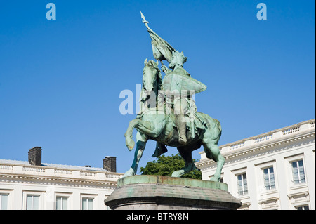 Place Royale, Godefroid de Bouillon Statue, Brüssel, Brabant, Belgien Stockfoto