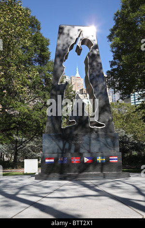 Das Universal Soldier Monument, ein Denkmal für diejenigen, die im Korea-Krieg gekämpft. Battery Park, New York. Stockfoto