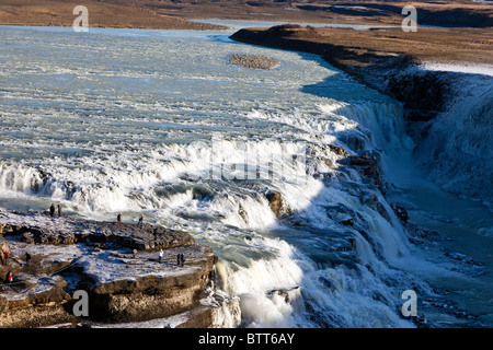 Gullfoss Wasserfall, Island. Stockfoto