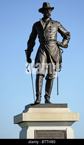 Statue von Generalmajor Webb bei Gettysburg National Military Park, Pennsylvania, USA Stockfoto