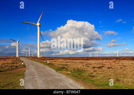 Ovenden Moor Wind Farm, Ovenden, Halifax, West Yorkshire, England, Vereinigtes Königreich. Stockfoto