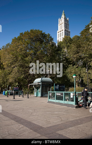 Brooklyn Bridge-Rathaus-u-Bahnstation, NYC Stockfoto