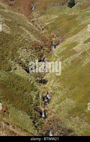 Der Fluss Noe fließen von Edale Kopf bei Jacob's Ladder Kinder Scout Nationalpark Peak District Edale Derbyshire in England Stockfoto