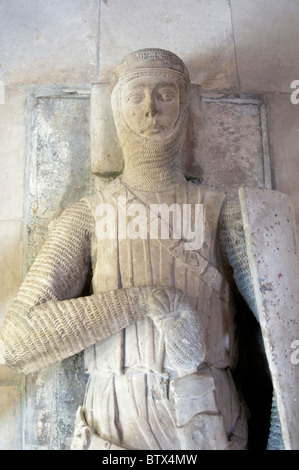 Bildnis eines Ritters in Temple Church, London, England Stockfoto