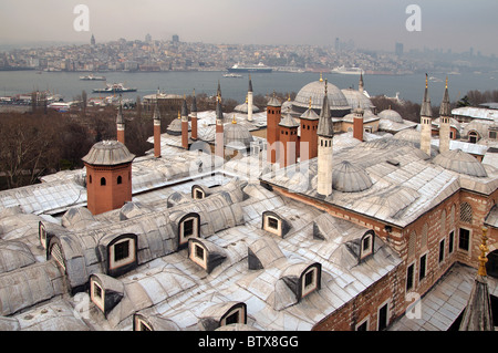 Die Schornsteine auf den Dächern der Harem, Topkapi Palast, Istanbul, Türkei Stockfoto