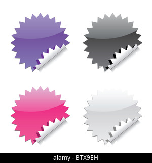 versiegeln Sie Aufkleber zu, überprüfen Sie bitte mein Profil für ähnliche Aufkleber mit anderen Form. Stockfoto