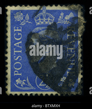 Vereinigtes Königreich - ca. 1937: Eine Briefmarke zeigt Bild Porträt George VI (Albert Frederick Arthur George, 14. Dezember 1895 - 6. Februar 1952) war König des Vereinigten Königreichs und der britischen Besitzungen vom 11. Dezember 1936 bis zu seinem Tod ca. 1937. Stockfoto
