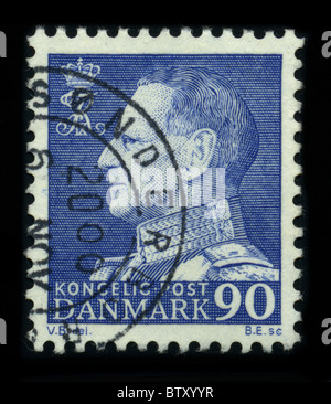 Dänemark - CIRCA 1970: Eine Briefmarke zeigt Bild Porträt Frederick IX (Christian Frederik Franz Michael Carl Valdemar Georg) (11. März 1899 - 14. Januar 1972) war König von Dänemark von 20. April 1947 bis zu seinem Tod, ca. 1970. Stockfoto