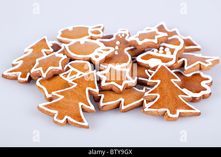 handgemachte Lebkuchen, verschiedene Stücke Stockfoto