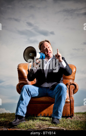 Alex Jones, Texan Talkshow und Gastgeber des Infowars. Stockfoto