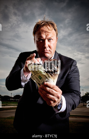 Alex Jones, Texan Talkshow und Gastgeber des Infowars. Stockfoto