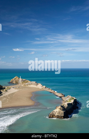 Erlösung Cove, Riff, und Castle Point, Castlepoint, Wairarapa, Nordinsel, Neuseeland Stockfoto