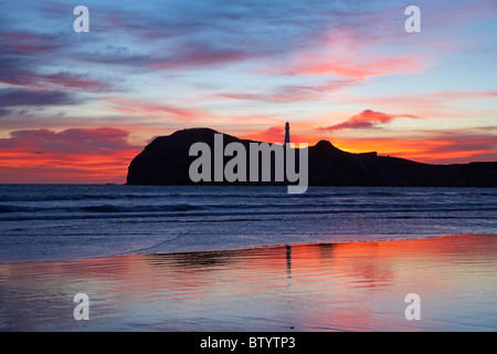 Sunrise, Castle Point Lighthouse, Castlepoint, Wairarapa, Nordinsel, Neuseeland Stockfoto