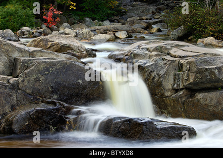 Lower Falls am Fluss Swift mit Herbst Farbe in den White Mountains National Forest in New Hampshire Stockfoto