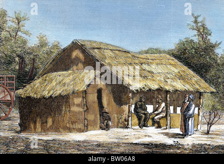 Es ist Dr. David Livingstone (1813-1873) Hütte. Schottische Entdecker in der Region des Tanganjikasee. Stockfoto