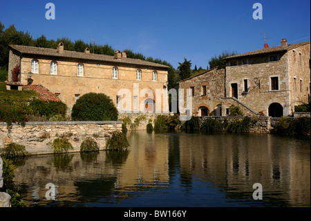 Italien, Toskana, Val d'Orcia, Bagno Vignoni, Thermae Stockfoto