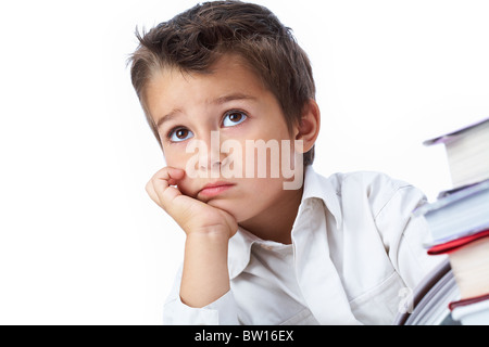 Foto von nachdenklich Youngster auf etwas konzentriert Stockfoto