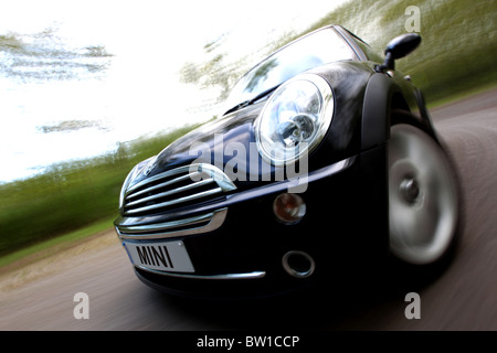 2005, schwarzen Mini Cooper Hatch Auto Stockfoto