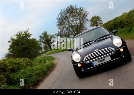 2005, schwarzen Mini Cooper Hatch Auto Stockfoto