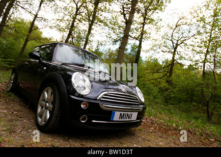 2005, schwarzen Mini Cooper Hatch Auto Stockfoto