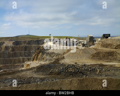 Steinbruch Betrieb und Business bei coldstones Steinbruch bei greenhow. North Yorkshire Stockfoto