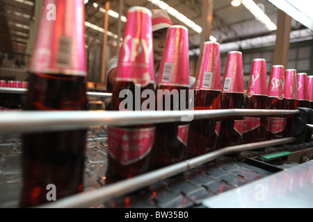 Flaschen von Spy Wine Cooler am Siam Winery und Weinbergen, befindet sich in Samut Sakhon, südlich von Bangkok, Thailand. Stockfoto