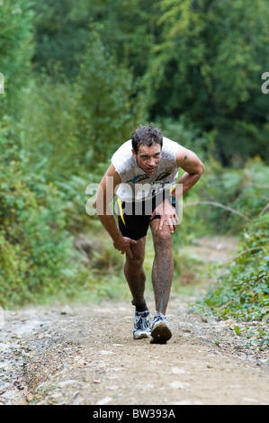 Sportler, die im Wettbewerb mit den UK Xterra-Event bei Glynneath Stockfoto