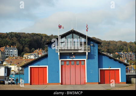 Die RNLI-Rettungsstation Hastings East Sussex UK Stockfoto