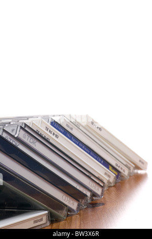 Eine Sammlung von CDs Stockfoto
