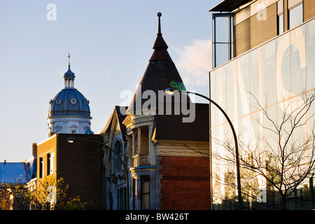 Architektur in Saint-Denis Street, Montreal, Quebec Stockfoto