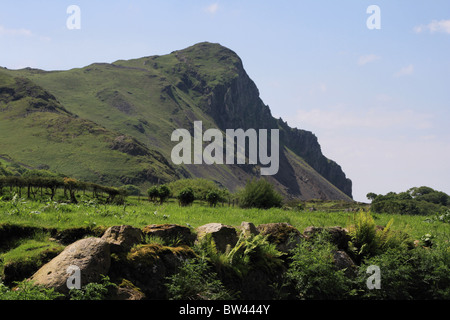 Craig yr Aderyn (Bird Rock) und am Ufer des Flusses Dysynni Llanfihangel-y-Wimpel in der Nähe von Tywyn Gwynedd Stockfoto