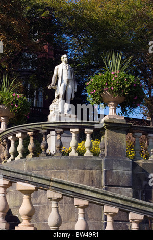 Statue von Edward Geoffrey Stanley, 14. Earl of Derby in Avenham und Miller Park, Preston Stockfoto