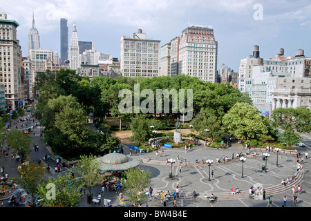 Union Square, Manhattan, New York City, South end aussehende Nord. Stockfoto