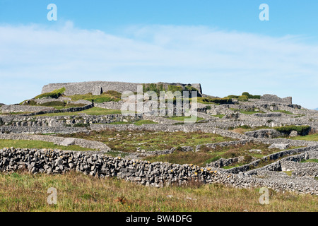 Dun Chonchuir Ring Fort, Carrownlisheen, Inis Meain, Aran-Inseln, County Donegal, Connaught, Irland. Stockfoto