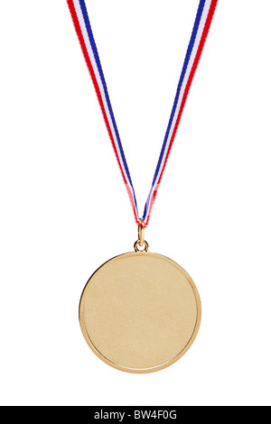 Leere Goldmedaille mit Tricolor Band Stockfoto