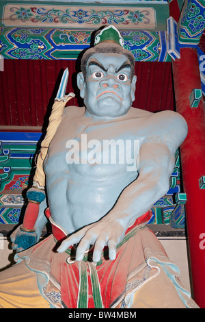 Tempel Wächter, Shaolin Tempel, Geburtsort des Kung Fu, Song-Shan in der Nähe von Zhengzhou, Henan Provinz, Dengfeng, China Stockfoto