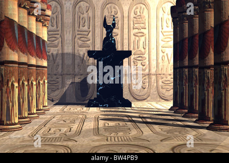 ANUBIS TEMPEL - ein Gottesdienst im Tempel den ägyptischen Gott Anubis. Stockfoto