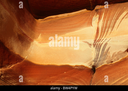 Jordan, Grafschaft Ma'an, Petra, in der Nähe von Mebel Madbah, rot, Farbe, Farbe, braun, Layer, Layer, Stein, Steinen, Felsen, Felsen Stockfoto