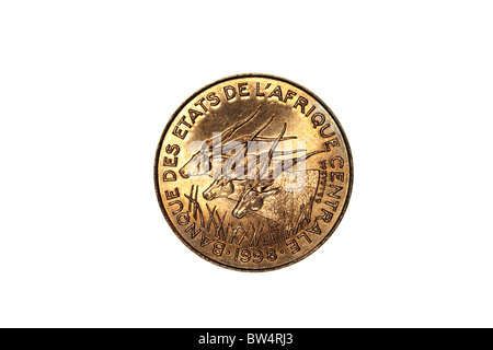 Zentral afrikanische Franc-Münze Stockfoto