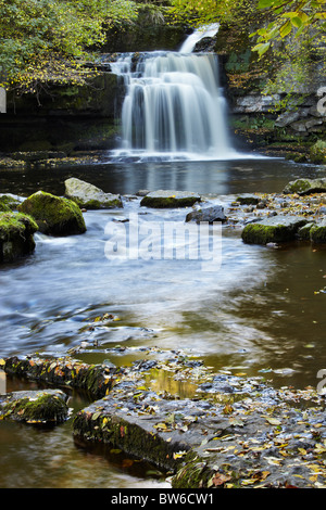 Die wichtigsten Kaskade im Westen Burton verliebt sich in Wensleydale, Yorkshire Stockfoto