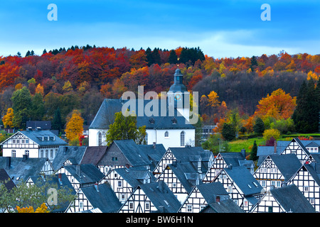 Fachwerkhäuser in Freudenberg, Deutschland Stockfoto