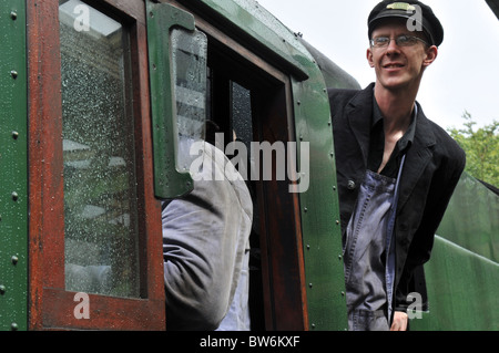 Dampfzug in Swanage station Stockfoto