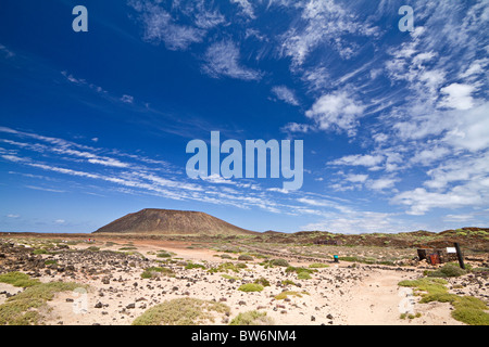 Islote de Lobos. Insel Lobos. Blick auf die Caldera von t er Vulkan auf in dieser kleinen Insel vor Fuerteventura. Kanarische Inseln Stockfoto