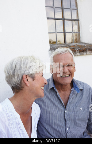 Älteres Paar, lachen Stockfoto