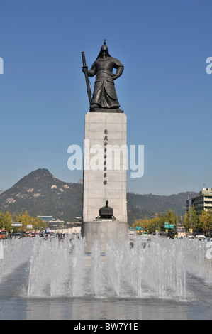 Admiral YI Sun Shin Denkmal, Seoul, Südkorea Stockfoto