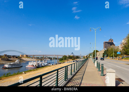 Riverside Drive an den Ufern des MIssissippi Flusses, Memphis, Tennessee, USA Stockfoto