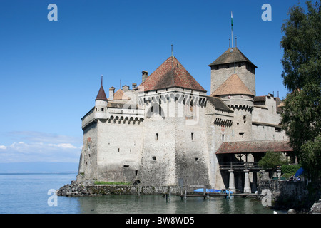 Chateau de Chillon, Genfer See Stockfoto