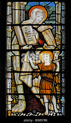 Chor, South Seitenfenster (Detail), von Charles Kempe. Kirche von St. Michael. Lamplugh, Cumbria, England, Großbritannien, Europa. Stockfoto